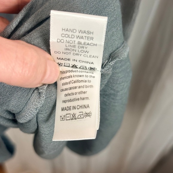 Peach/Pink Grey Ombre Maxi Dress Smocked Waist Keyhole Size Small - Picture 9 of 11